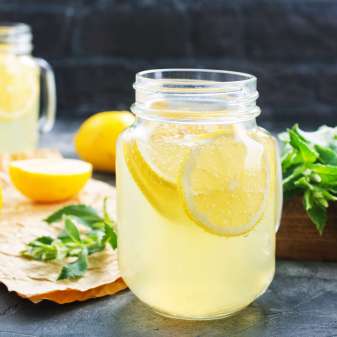 lemonade lemonade with fresh mint on a table